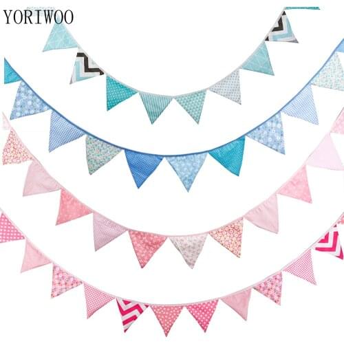 YORIWOO Happy Birthday Banner Flags Photo Props Garland Birthday Party Decorations Kids Baby Shower Boy Girl Babyshower Supplies