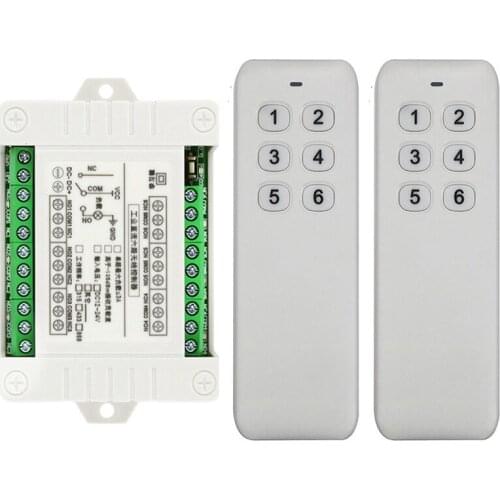 DC 12V 24V 6 CH Channels 6CH RF Wireless Remote Control Switch System,315/433 MHz Transmitter and Receiver/Garage Doors/ lamp