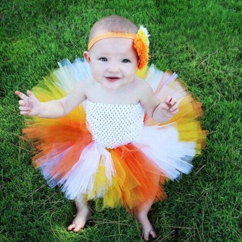 Lovely Baby Crochet Tutu Dress Girls 1Layer Tulle Dress with Flower Headband Newborn Birthday Party Costume Photography Dresses
