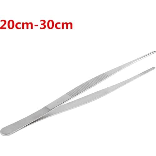 Hot Stainless Steel Long Barbecue Food Tong Straight Tweezer Toothed Tweezer Home Medical Garden Kitchen BBQ Tool