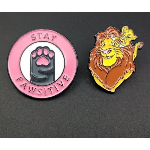 Cute Animal Lion Enamel Cartoon Pins Brooches Badges Bags Metal Pin Gifts For Friends Jewelry Brooch DIY Clothes Hat backpack