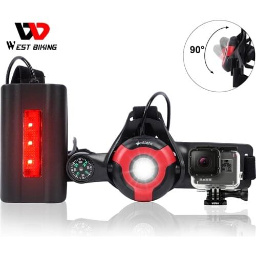 WEST BIKING Night Running Lights LED Chest Light Back Warning Light For Cycling Camping Hiking Running Outdoor Sports Lights