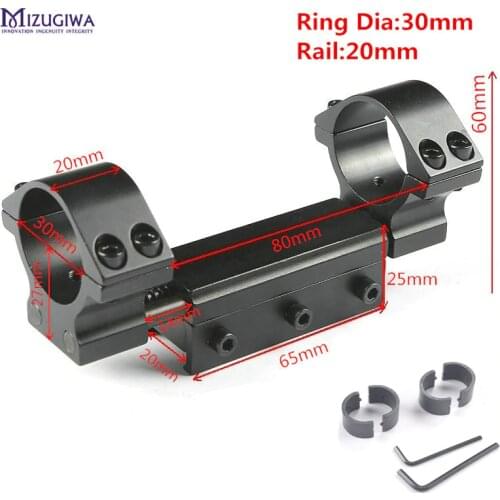 Rifle Scope Flexible Mount 25.4mm 1" / 30mm Ring Flat Top Adapter w/Stop Pin 20mm/ 11mm Picatiiny Rail Dovetail Weaver no logo