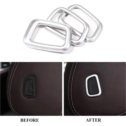 JEAZEA 3pcs ABS Chrome Car Interior Seat Headrest Adjust Button Ring Cover Trim For BMW 5 Series G30 2018 Styling Accessories