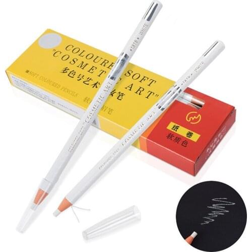 12pcs White Waterproof Microblading Peel-off Water-Resistant 1818 Eyebrow Pencil Coloured Beauty Natural Makeup Soft Accessory