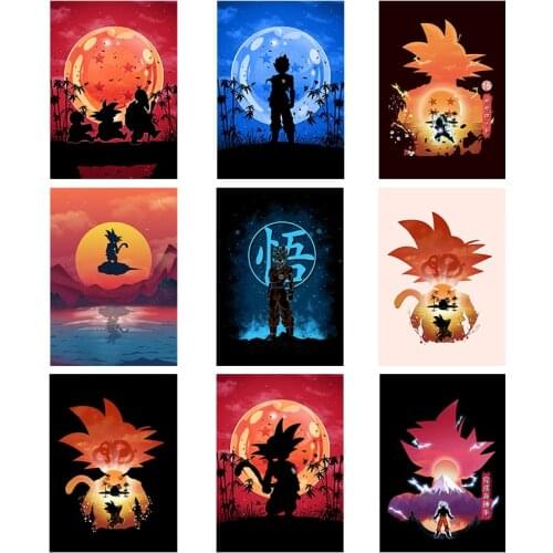 Classic Japanese Anime Canvas Painting Dragon Ball Goku Posters and Prints Wall Art Print Pictures Boys Room Home Decor Cuadros
