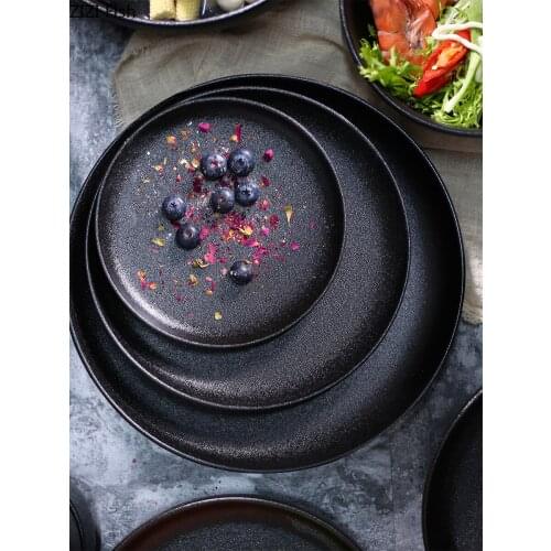 Ceramics Steak Plate Salad Pasta Plates European Style Marbling Plate Kitchen Accessories Restaurant Decoration Tableware