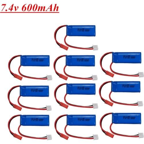 7.4V 600mAh Lipo Battery for WLtoys K969 K979 K989 K999 P929 P939 RC Car Parts 2s 7.4v Battery for WLtoys K969