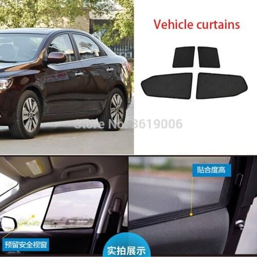 4pcs High-end custom For Kia Forte 10-17 card type magnetic car curtain sun shade car window shade car styling