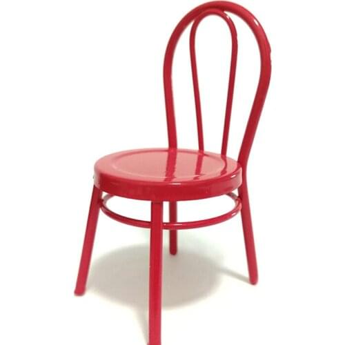 Dollhouse Miniature 1:12 Iron Chair Model For Blyth BJD Dolls House Furniture For Dolls Mini Chair Toys For Children Toys