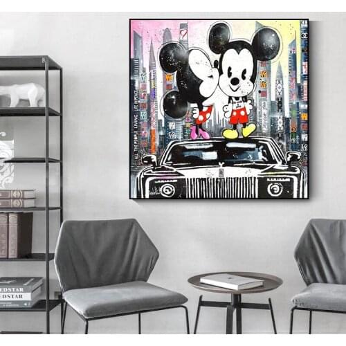 Disney Canvas Painting Fashion Mickey and Minnie Love Life Art Print Poster Canvas Street Art Canvas Wall Art Print Canvas Gifts