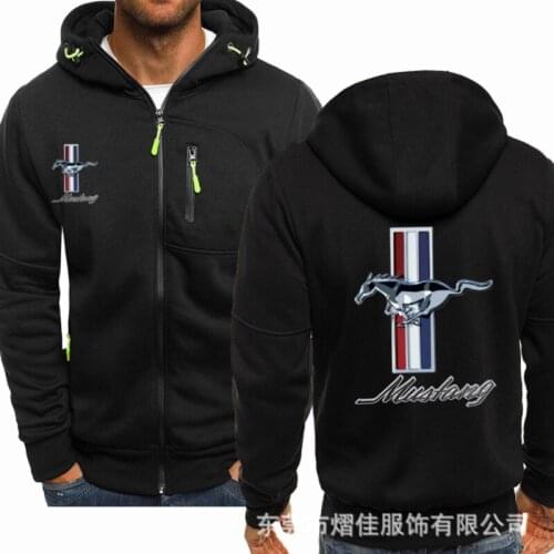 2021 fashion mens Spring New motorcycle MUSTANG Hoodie cotton casual zipper mens Hoodie