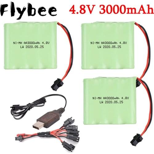 4.8v 3000mah NiMH Battery For Rc toys Cars Tanks Robots Boats Guns Ni-MH 4.8v 3000mAh Rechargeable Battery and battery charger