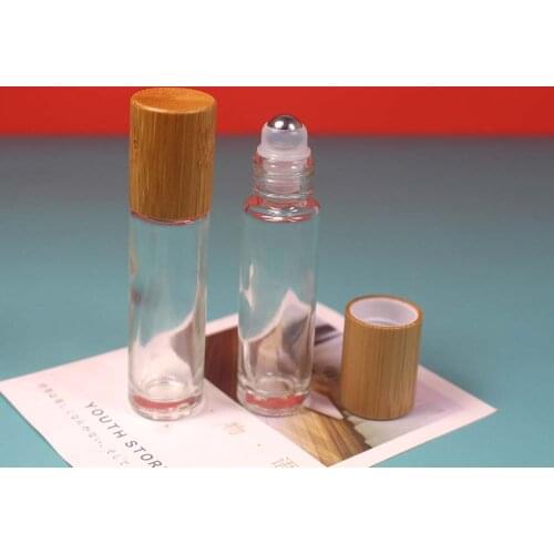 Wholesale 10ML Rall-on Bottles Perfum bottles Massage Oil Essence Bottle Lipgloss Container Toner Bottles Bamboo-Glass Bottles