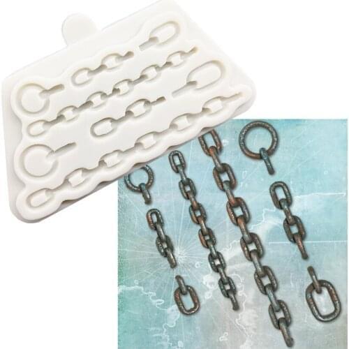 Wholesale 10 pcs/lot Iron Chain Silicone Mold Fondant Chocolate Sugarcraft Mold Cake Decorating Tools Baking Accessories
