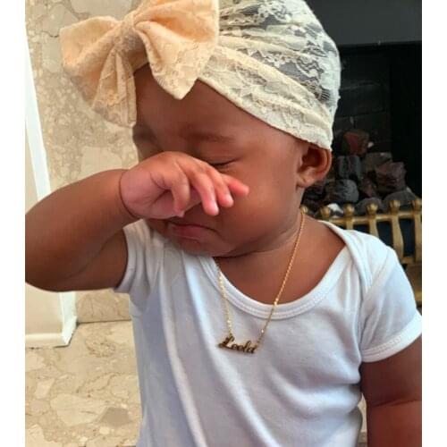 Cute Newborn Baby Name Necklace Personalized Child ID Jewelry Stainless Steel Customized Kids Necklace Birthday Gifts