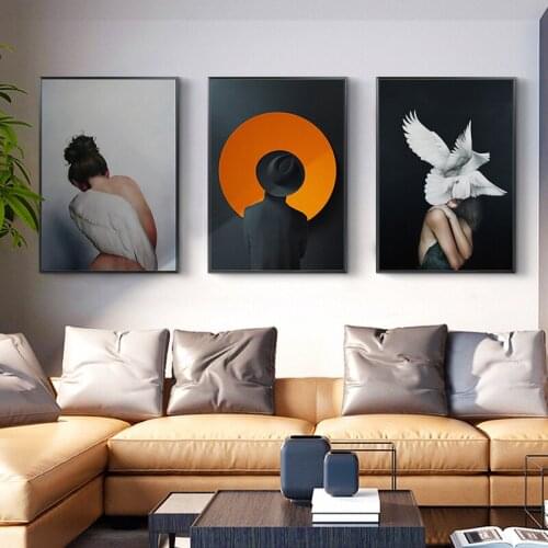 Modern Fashion Figure Female Canvas Painting Wall Art Nordic Posters and Prints Wall Pictures for Living Bedroom Decoration