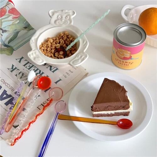 Glass Teaspoons Coffee Dessert Milk Mixing Spoon Tableware Kitchen Home Party Mixing Coffee Tea Spoon Посуда aparelho de jantar