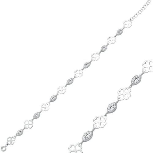 Tevuli 925 Sterling Silver Heart Clover Lady Bracelet