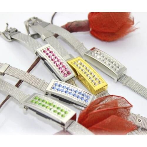 Crystal Bracelet Usb Flash Drive 512GB 128GB Pen Drive 16GB 32GB 64GB Jewelry Flash USB Memory Stick Disk Key 1TB 2TB Gift 2.0