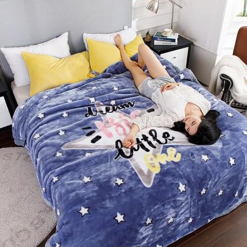 Star Pattern High Class Sofa Blanket Soft Warm Thick Microfiber Raschel Big Blankets For Beds Winter