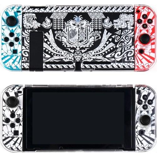 Protective Split Shell MHR Hunting Ninja Cat Dog Case Hard Cover Back PC Girp For NS Switch Console and Joystick Black Holder