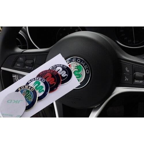 40mm 4cm car Steering Wheel Badge Emblem Sticker for ALFA ROMEO 147 156 166 159 Giulia Stelvio 4C 8C GT Auto Accessories