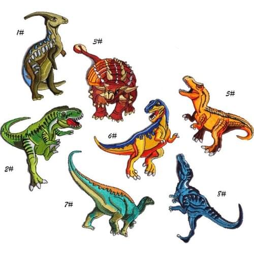 1PCS Jurassic Applique TV MOVIE Series Dinosaur Embroidered Patches Clothing Cap Hat Backpack Patches