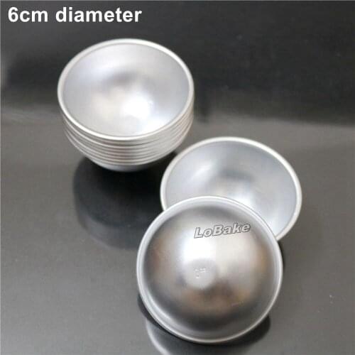 10pcs/lot) New 6 cm diameter half ball round cupcake aluminium alloy egg tart mould pudding jelly holder for DIY baking