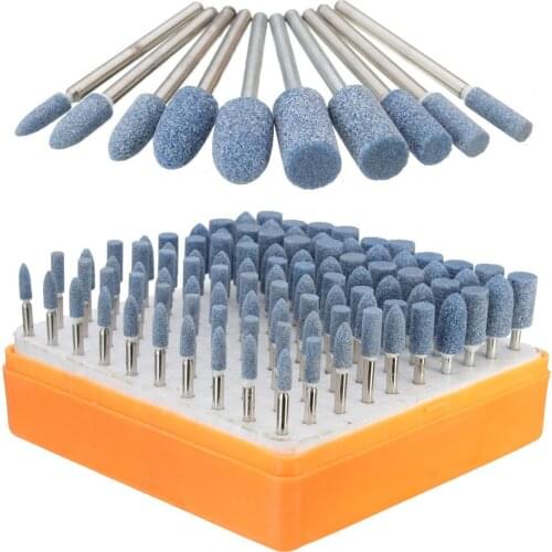 100Pcs x Universal Rotary Assorted Abrasive Stone Accessory Tool Kit 3mm Diameter