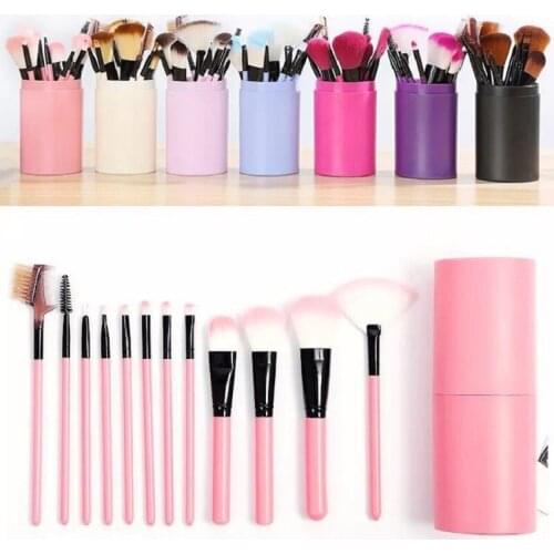 12pcs/bag Beautiful Lady Portable Beauty Brush Makeup Brush Face Blending Cream Seamless Loose Powder Brushes Cosmetics up Brush