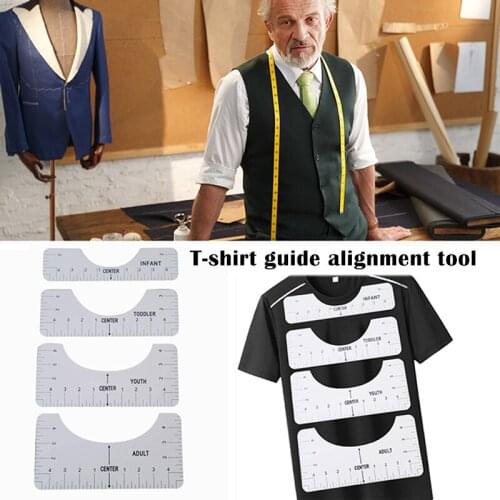 4PCS Alignment Ruler for T-Shirt Vinyl T-Shirt Ruler Guide Alignment Tool Center Designs HTV Standard Alignment Ruler