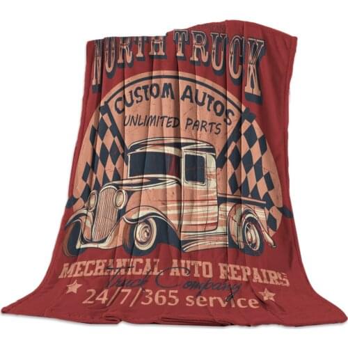Old Truck Abstract Poster Throw Blanket Portable Soft Sofa Blanket Warm Microfiber Flannel Blankets for Beds