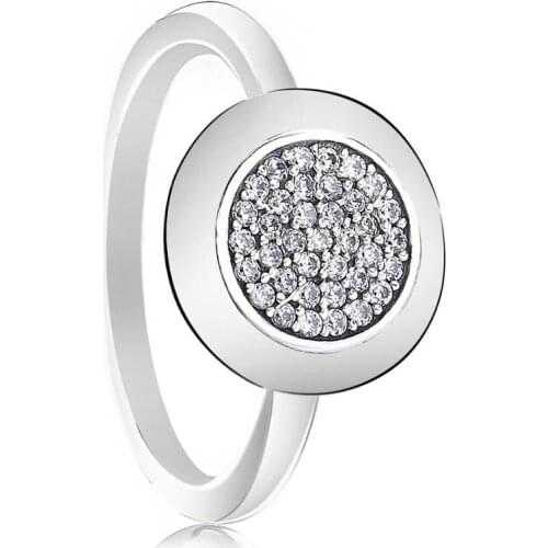 Ajax Classic Sterling Silver Rings With Love Heart Winding Crystal Wedding & Party Wide Ring For Women Jewelry