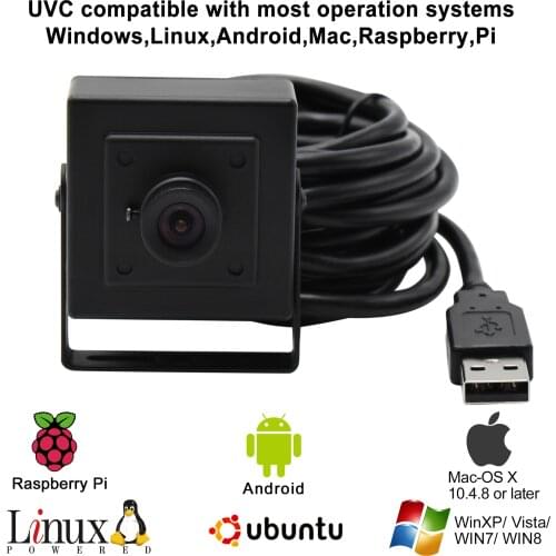 No distortion USB Webcam 5MP 2592x1944 HD CMOS Aptina MI5100 USB Surveillance Webcam for Linux Windows Android MAC OS