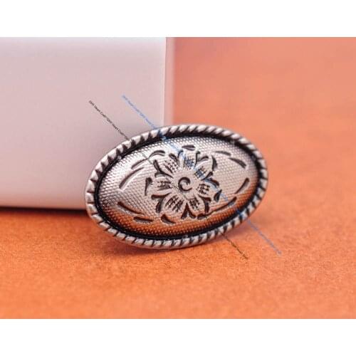 30*18MM Lot 10X Antique Silver Western Flower Craved Rope Side Rivet Stud Conchos Rivetback for Leathercraft Belt Luggage Bag