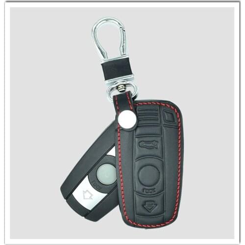 Car Key Case For BMW 3 5 7 Series E46 E30 E60 E90 F30 F10 E39 F20 E53 X5 X3 X4 320I 116I 328I Leather Key Holder KeyChain Cover