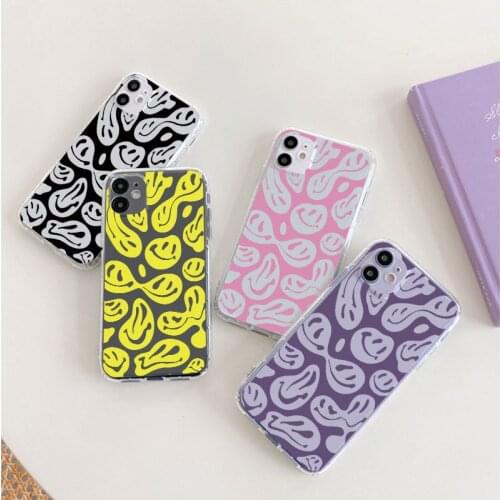 For Samsung Galaxy A21S A12 A82 A72 A52 A32 A51 A50 A02S A20e A31 A30 A42 A41 A40 A71 A70 A91 A6 A7 A9 2018 Cute Smile Face Case