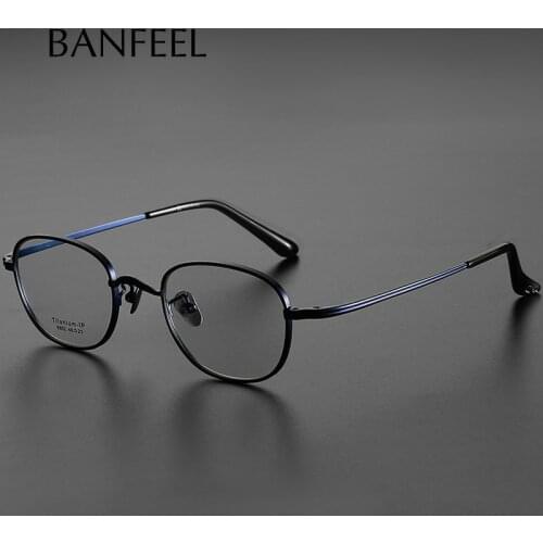 Pure Titanium Oval Glasses Men Vintage Glasses Frame Women Myopia Hyperopia Optical Prescription Eyeglasses Eyewear Oculos