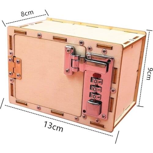 1Pcs Creative Technology Wooden Gizmo DIY Mechanical Lock Box Password Puzzle Toys Student Educational Equipment Toy