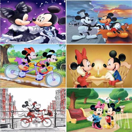 Disney Mickey Mouse&Minnie 5D DIY Diamond Embroidery Cross Stitch Set Handmade Gift Home Decoration