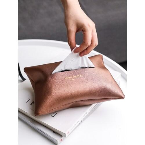 Travel Tissue Case European Leather Tissue Box Home Living Room Creative Light Luxury Bedroom Servilletero Home Decor Eg50zj