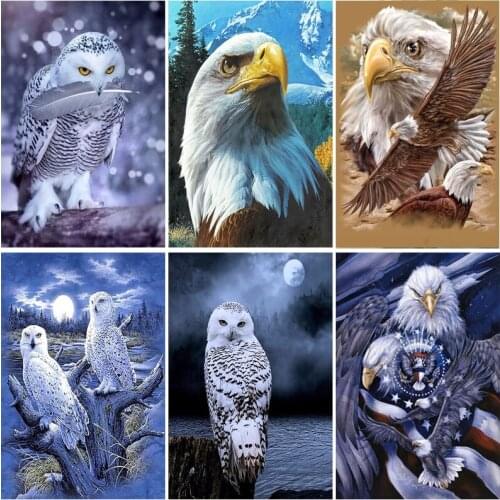 Eagle DIY 5D Diamond Painting Full Round Rhinestone Birds Animal Diamond Embroidery Mosaic Cross Stitch Kits Home Decor