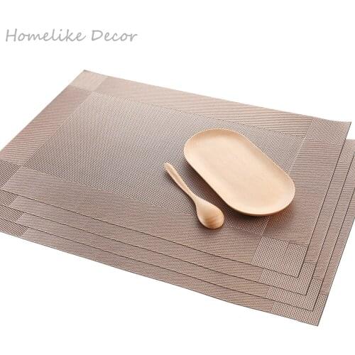 4pcs/lot European Placemats Table Mat Waterproof Tablecloth Coasters Pads Napkin Heat Insulation Table Pads 45x30cm