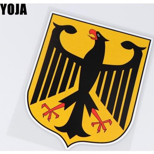 YOJA 13X17CM Interesting Car Stickers German Weapon Coat Vinyl Decal Decor ZT3-0076