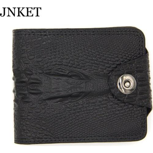 JNKET New Crocodile Pattern Short Wallet Mens PU Leather Wallet Billfold Card Holder Wallet Notecase