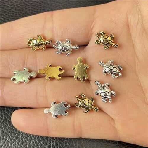 JunKang 20pcs new perforated turtle DIY handmade necklace bracelet spacer popular jewelry accessories