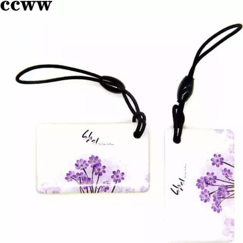 Beautiful Flower Pattern 1K S50 UID Changeable NFC 13.56MHz Dropping Glue Rewritable Keyfobs Token Key Tag Access Control Card