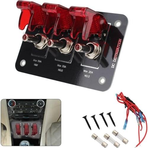 LEEPEE 20A 12-24V WIth Fuse Red Cover DC For Car Truck Caravan Toggle Switch Panel Car Switch Panel Ignition Switch Panel