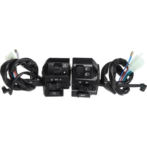 Mayitr 2pc Bike Motorcycle 7/8" Handle Bar Switch Gear Control Turn Signal Start Hi/Lo Light Horn Headlight Switch